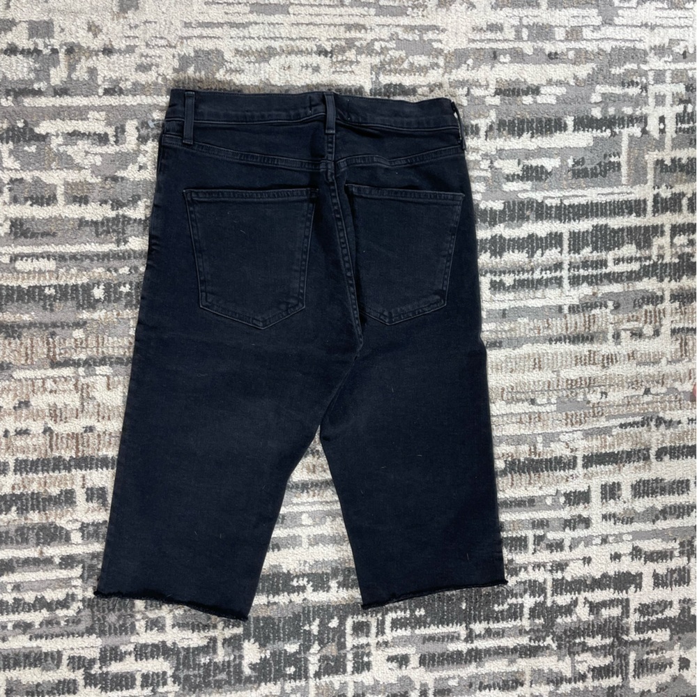 Agolde Black Highrise Button Fly Jeans Shorts Raw Hem - Picture 5 of 10